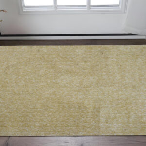3' X 5' Yellow Shag Hand Woven Area Rug