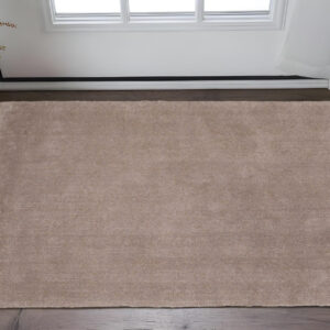 3' X 5' Beige Shag Hand Woven Area Rug