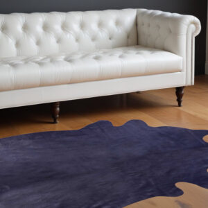 5' X 7' Navy Modern Cowhide Contemporary Area Rugs