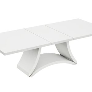 98" White Solid Manufactured Wood Dining Table