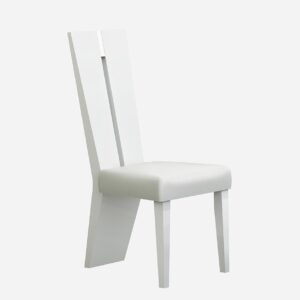 Seven Piece White Dining Set with Six Chairs