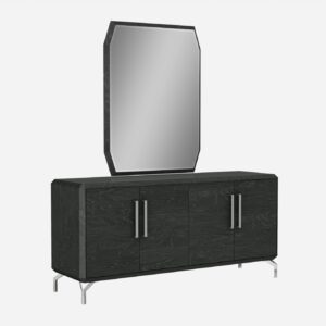 71" Gray Stainless Steel Solid Console Table
