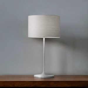 White On White Metal Table Lamp