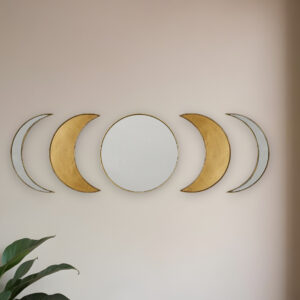 Antique Boho Moon Phase Wall Mirror