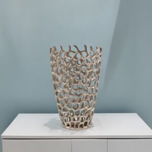 16" Silver Aluminum Twigs Novelty Table Vase
