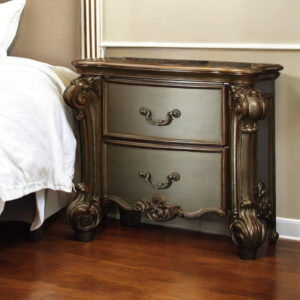 30" Bone Wood Two Drawer Nightstand