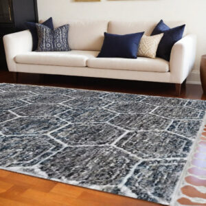 8' X 11' Gray Geometric Area Rug