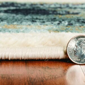 5' X 8' Ivory Or Blue Lodge Area Rug