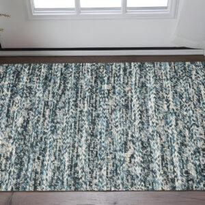 3' X 5' Blue Wool Hand Woven Area Rug