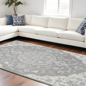 8' X 10' Gray Medallion Area Rug