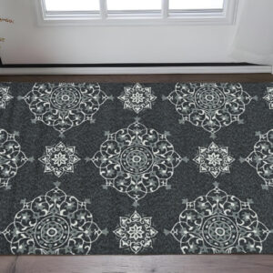 2' X 3' Charcoal Polypropylene Accent Rug