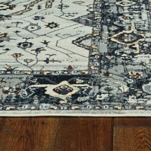 5' X 8' Ivory And Gray Abstract Area Rug