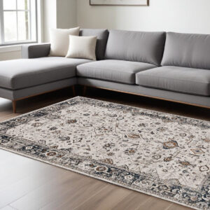 10' X 13' Gray and Ivory Area Rug