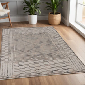 4' X 6' Beige And Ivory Abstract Area Rug
