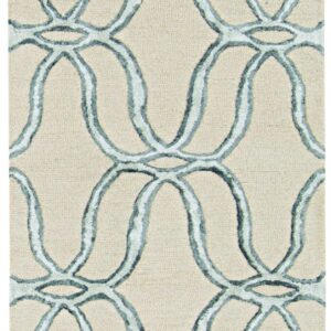 8' Silver And Ivory Trellis Hand Tufted Runner Rug