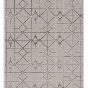 5' X 8' Ivory And Silver Geometric Area Rug