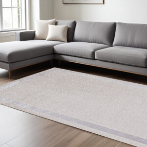 8' X 11' Gray and Ivory Area Rug