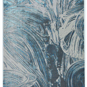 8' X 11' Blue And Silver Abstract Area Rug