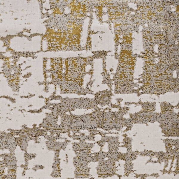 5' X 8' Ivory And Gold Abstract Area Rug