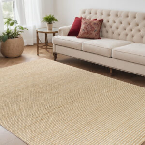 5' X 7' Ivory Hand Woven Area Rug