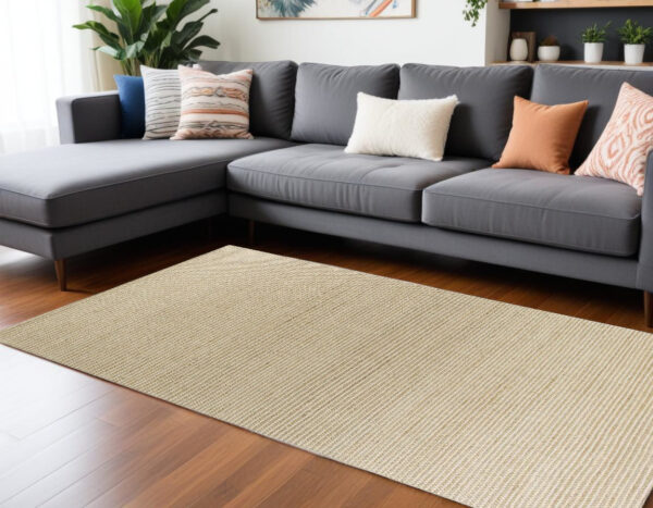 8' X 11' Ivory Hand Woven Area Rug