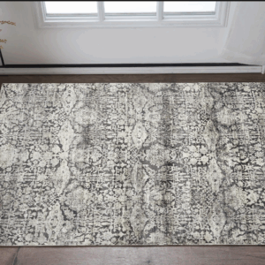 3' X 5' Gray Floral Area Rug