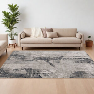 9' X 13' Gray Abstract Area Rug