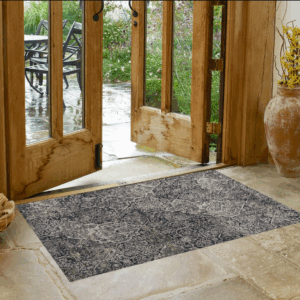 3' X 5' Gray Quatrefoil Area Rug