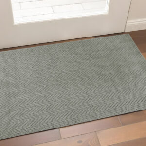 2' X 4' Gray Jute Chevron Hand Woven Area Rug