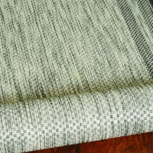 5' X 8'  Grey Bordered Area Rug