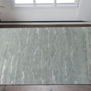 3' X 5' Slate Gray And Ivory Abstract Hand Tufted Area Rug