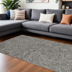 8' X 10' Gray Wool Abstract Hand Tufted Area Rug