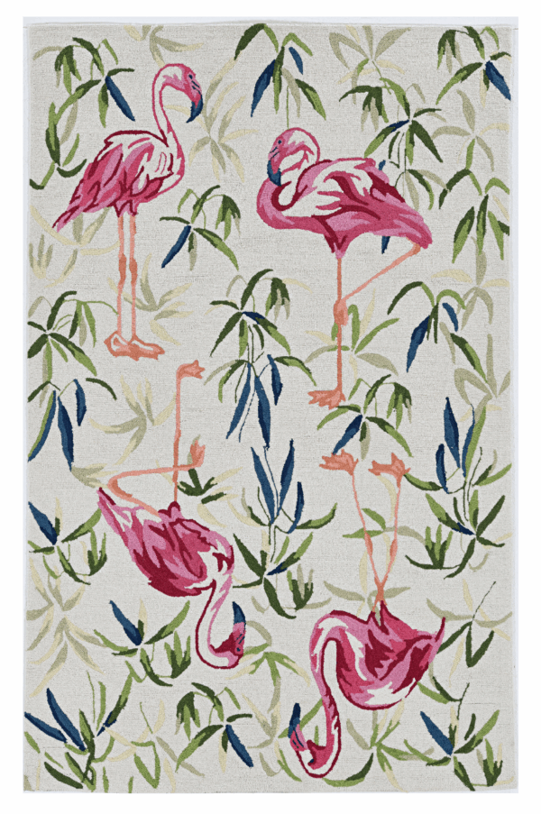3' X 5' Ivory And Pink Tropical Botanical Hand Hooked Area Rug - Image 2