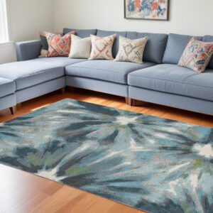 8' X 11' Teal Area Rug