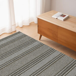 4' X 6' Gray Striped Area Rug