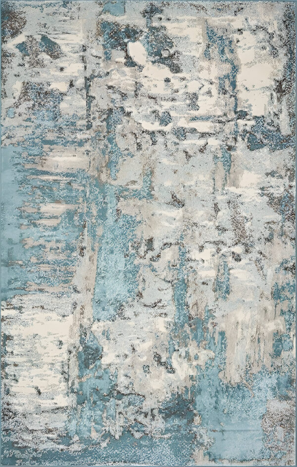 3' X 5' Ivory And Teal Abstract Area Rug - Image 2