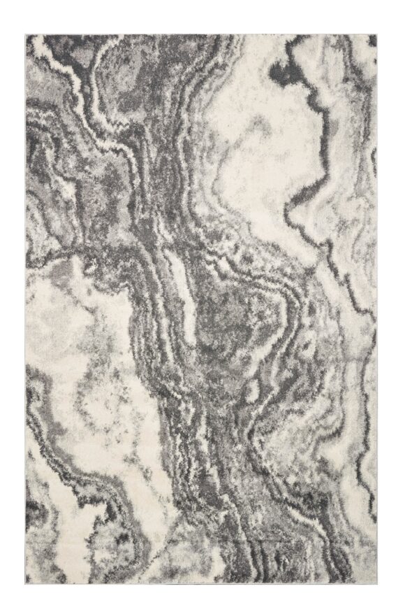 3' X 5' Gray And Ivory Abstract Area Rug - Image 2
