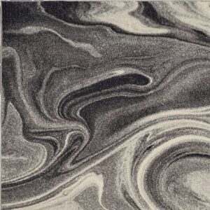 5' X 8' Gray And Black Abstract Area Rug