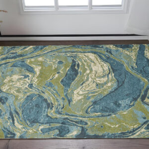 3' X 5' Multicoloured Abstract Shag Area Rug