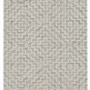 3' X 5' Ivory Grey Zigzag Diamonds Area Rug With Fringe