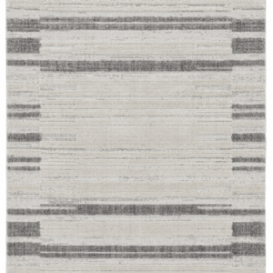 9' X 13' Ivory Grey Machine Woven Abstract Color Block Indoor Area Rug