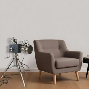 36" Black And Silver Tripod Floor Lamp With Metal Novelty Shade