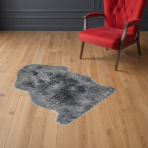 2' X 3' Warm Gray New Zealand Natural Sheepskin Rug
