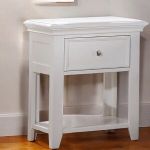 27" White One Drawer Nightstand