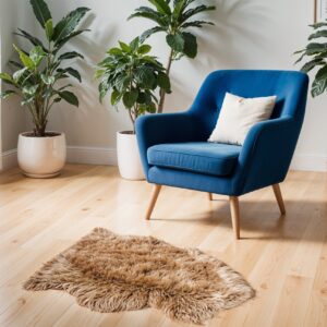 2' X 3' Beige Genuine Sheepskin Area Rug