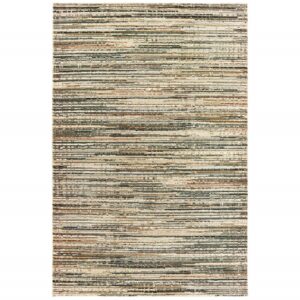 6' X 9' Ivory And Sage Abstract Area Rug