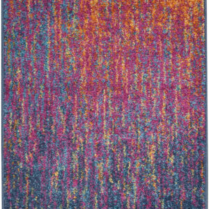 2' X 3' Blue And Orange Abstract Area Rug