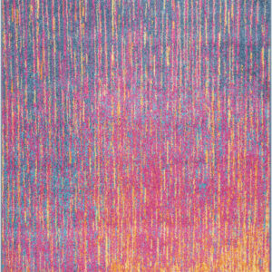 4' X 6' Blue And Orange Abstract Area Rug