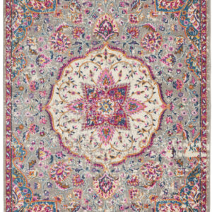 8' X 10' Gray And Ivory Medallion Area Rug