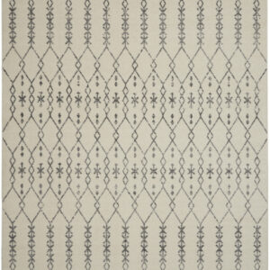 8' X 10' Gray And Ivory Geometric Distressed Area Rug